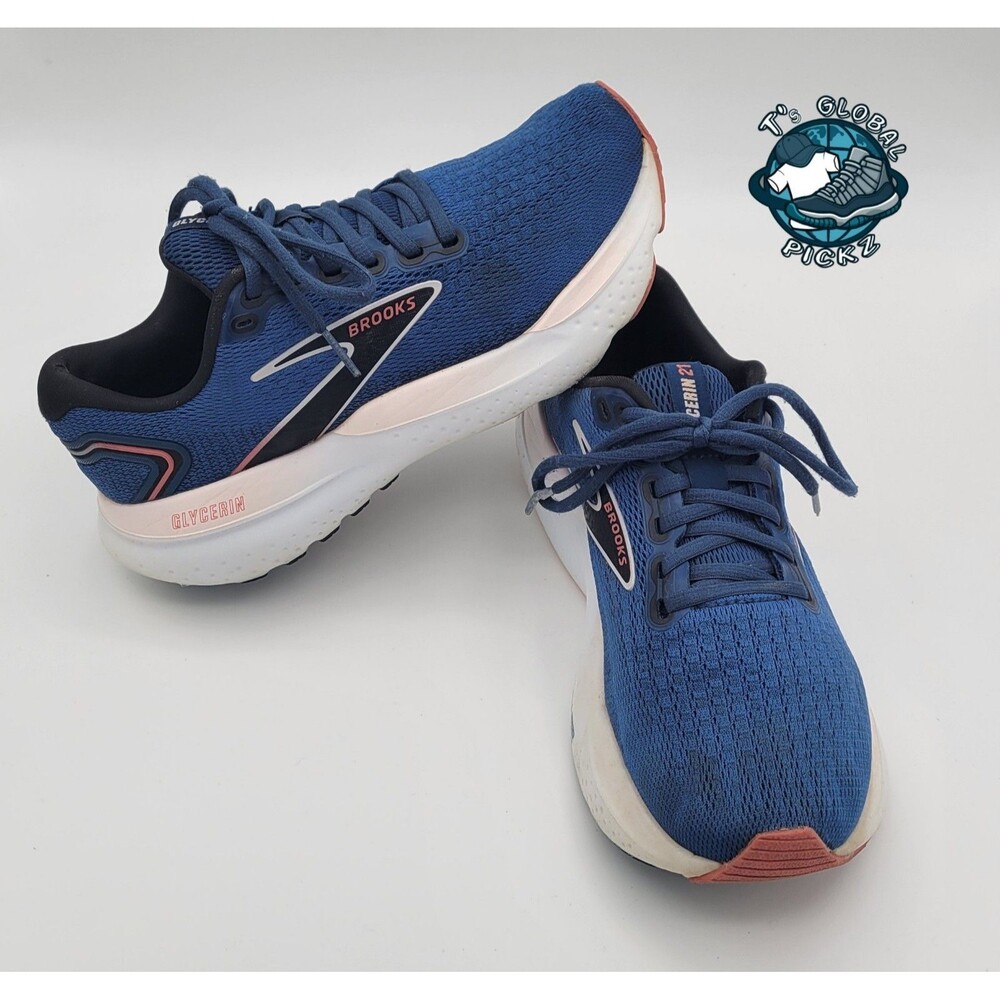 Women’s size 7 B Med  Brooks Glycerin 21 Shoes Blue Running Walking Sneaker